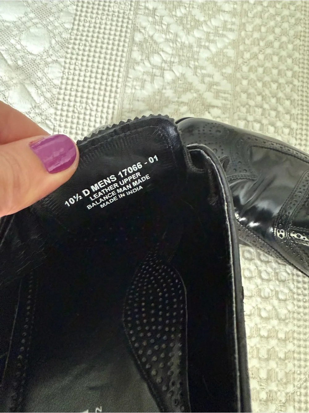 Florsheim Black Leather Wingtip Dress Oxfords Men’s size 10.5